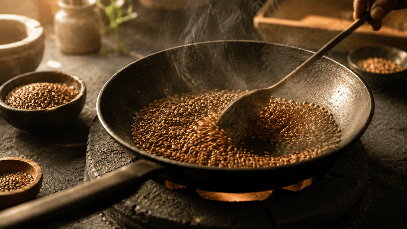 Flaxseed roasting process