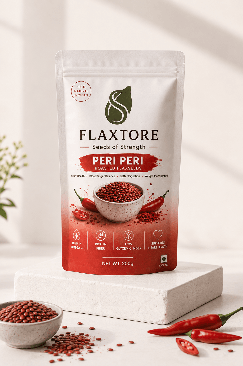 Flaxtore Peri Peri flaxseed pouch